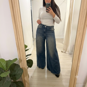 jeans mega wide malva