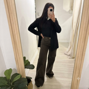 Jean wide leg gea coffe